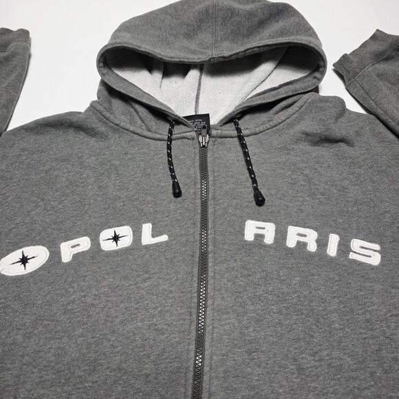 Vintage Polaris Full Zip Hoodie Men's XL Pure Polaris Loose Fit Distressed - Picture 2 of 8